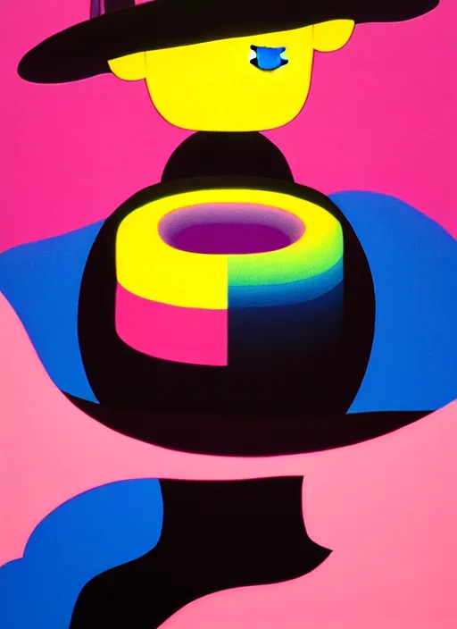 Image similar to witch with hat by shusei nagaoka, kaws, david rudnick, airbrush on canvas, pastell colours, cell shaded, 8 k,