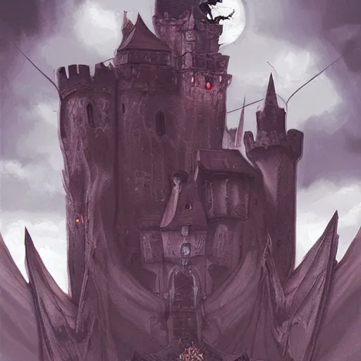 Image similar to the castle of dracula, castlevania, artfoundy, digital art