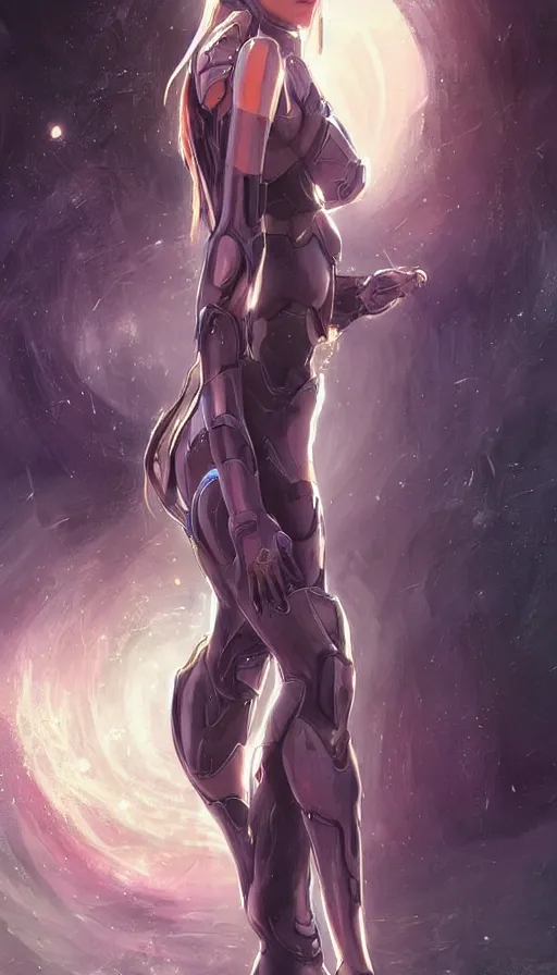 Prompt: Cortana from halo by WLop and Mucha