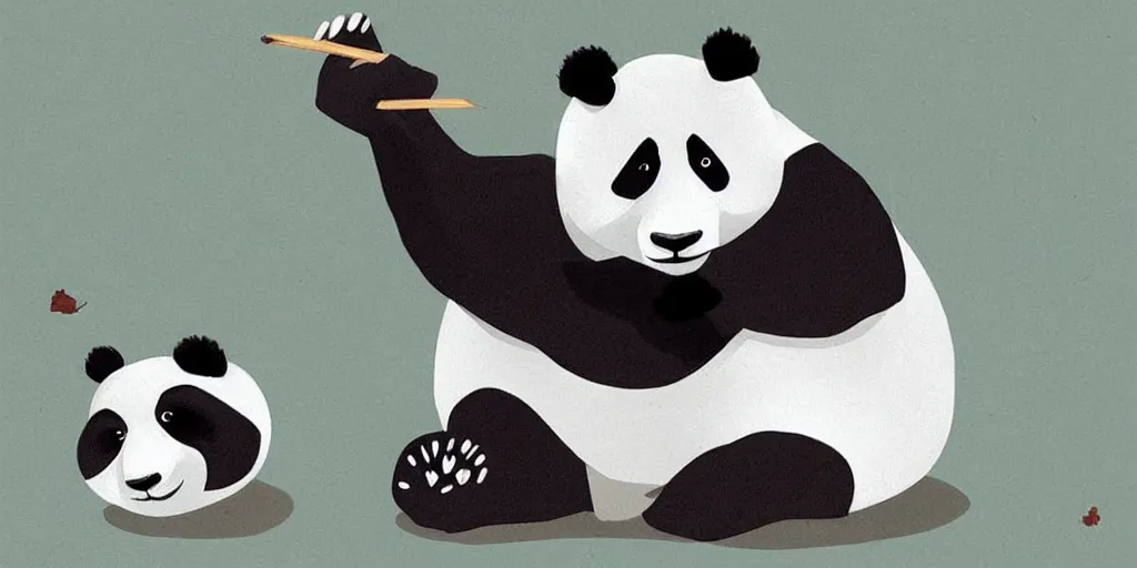Image similar to “a lovely panda animation style. Concept art by Nico Marlet”