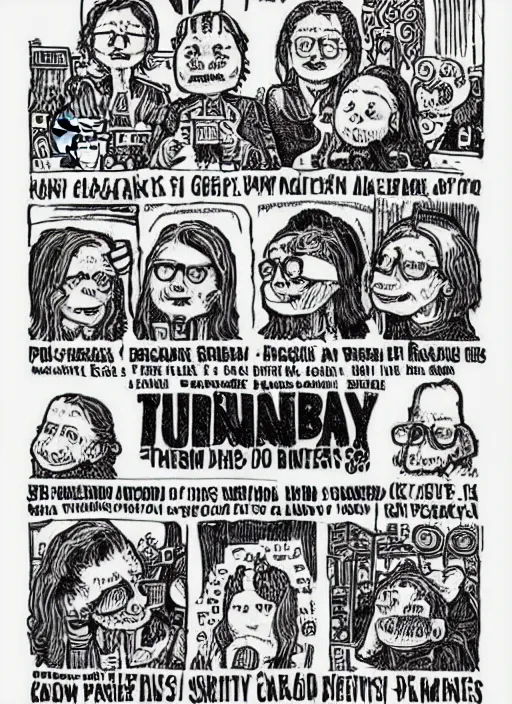 Image similar to greta thunberg eating cakes drawn by robert crumb, detailed digital art, trending on Artstation