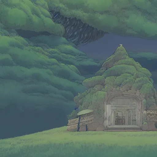 Image similar to landscape of the eternal rest, in the style of studio ghibli, award - winning, 4 k