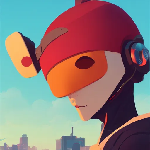 Image similar to face icon stylized minimalist flcl, loftis, cory behance hd by jesper ejsing, by rhads, makoto shinkai and lois van baarle, ilya kuvshinov, rossdraws global illumination