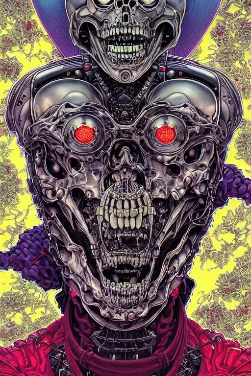 Prompt: portrait of crazy roborts skeletor, symmetrical, by yoichi hatakenaka, masamune shirow, josan gonzales and dan mumford, ayami kojima, takato yamamoto, barclay shaw, karol bak, yukito kishiro