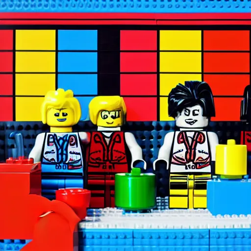 Image similar to andy warhol lego, activity play centre, plastic, toy, butcher billy style