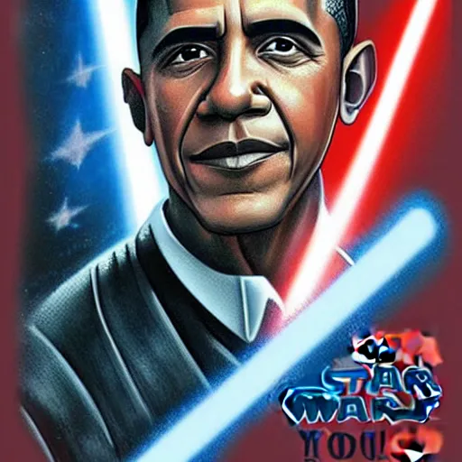 Image similar to barrack obama in a star wars poster