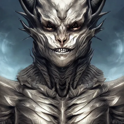 Prompt: a dracolitch, photo, professionally retouched, dramatic lighting, wearing bone armor, illuminated by moonlight, realistic, scared face, demonic, predator eyes, wide angle, sharp focus on eyes, 8 k high definition, insanely detailed, intricate, elegant, art by artgerm and wlop