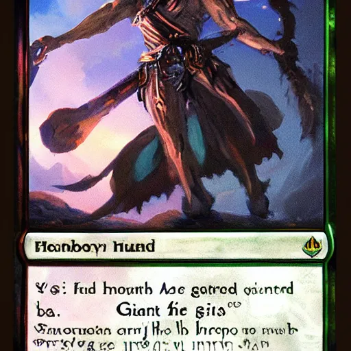 Prompt: hundred handed giant, magic the gathering card art