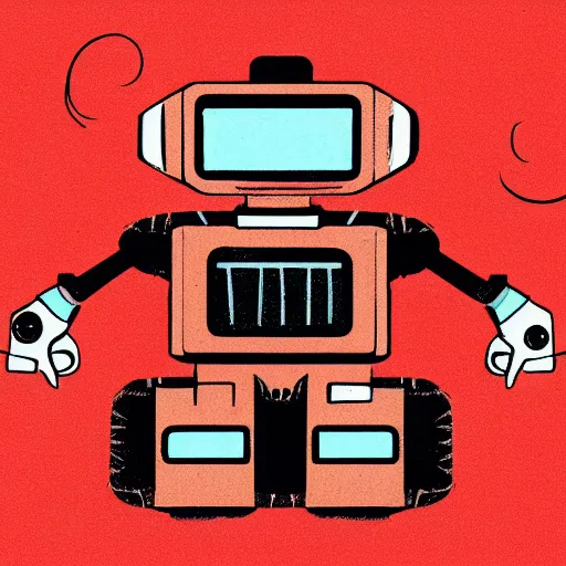 Image similar to illustration of bed red robot