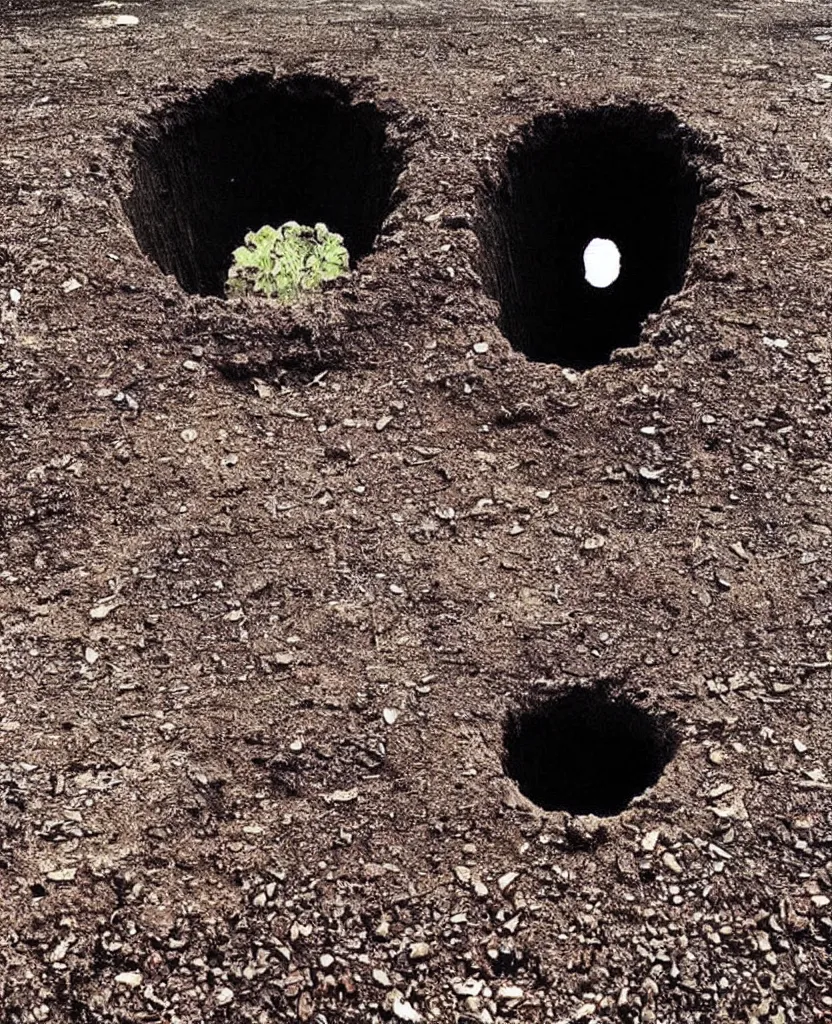 Image similar to “ a hole appears in the ground of an empty room ”