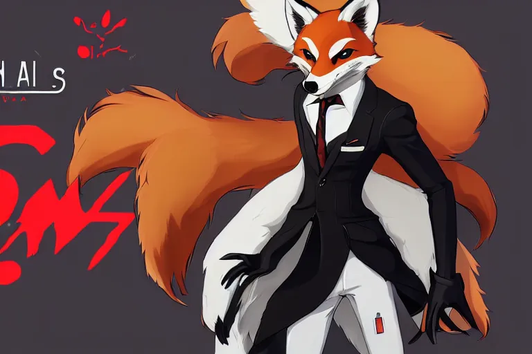 Image similar to a furry tan fox on a persona 5 : royal ( by atlus ) video game splash screen, a furry male sandcolored tan fox fursona ( has hair ), persona 5 phantom thief style