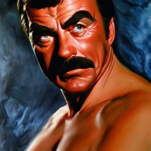 ultra realistic portrait painting of tom selleck as | Stable Diffusion ...