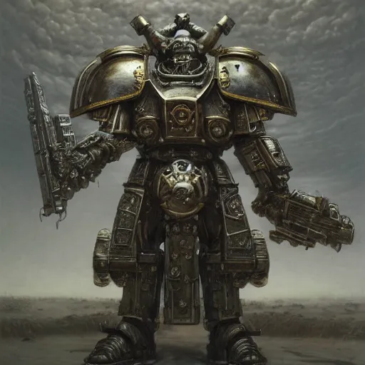 Image similar to warhammer 4 0 k god emperor bones power armor, anthropomorphic shiba inu face visible metal, stuning 3 d render, masterpiece, glowing black aura, foggy dark, by donato giancola and greg rutkowski and wayne barlow and zdzisław beksinski, realistic face