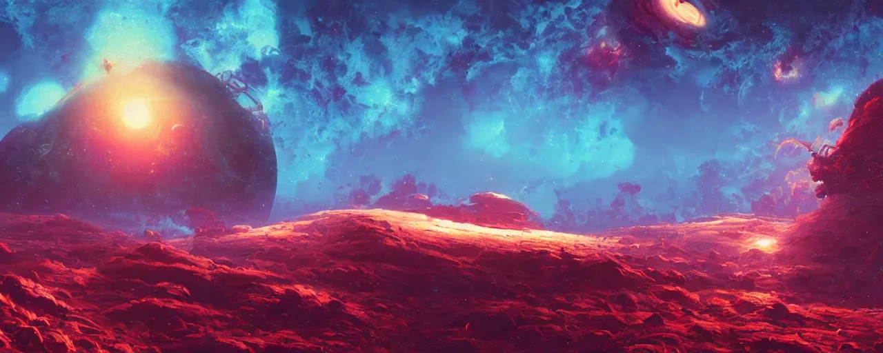Image similar to ” gas planet, [ cinematic, detailed, epic, widescreen, opening, establishing, mattepainting, photorealistic, realistic textures, octane render, art by paul lehr ] ”