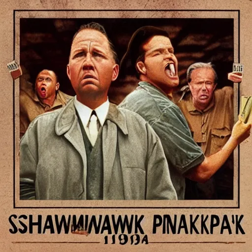 Image similar to The Shawshank Redemption (1994) movie cover redone in the style of Wes Anderson