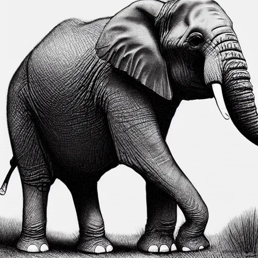 Prompt: elephant paleoart by roman uchytel t