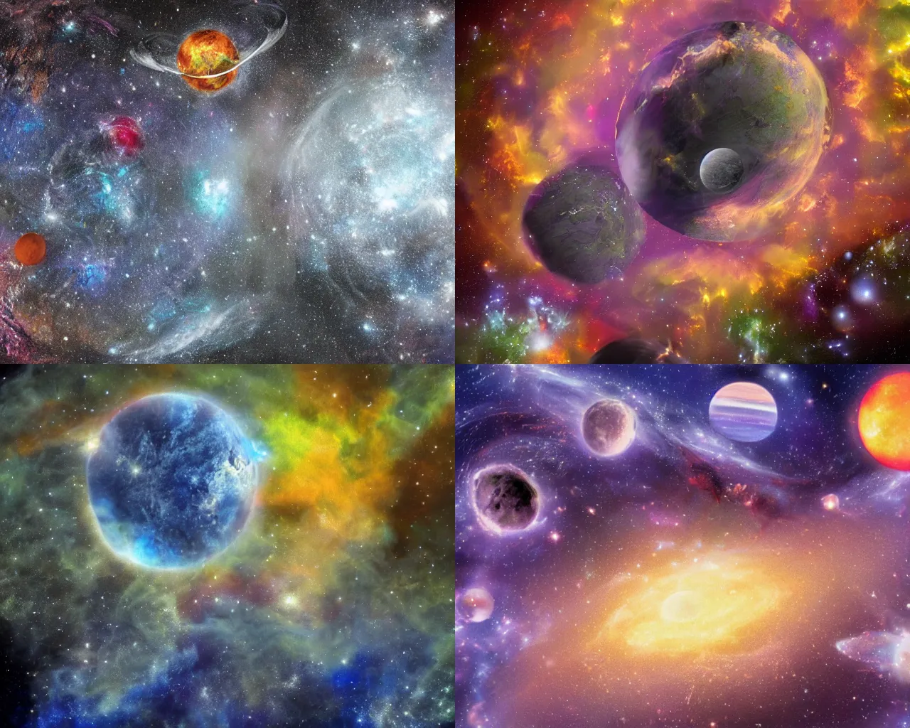 Image similar to nebulous planetary bodies fantasy
