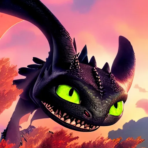 Prompt: high res Toothless from how to train your dragon 4k