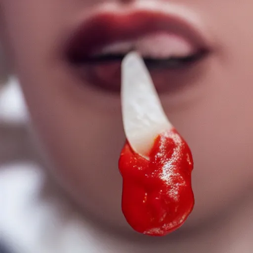 Image similar to a nose with ketchup