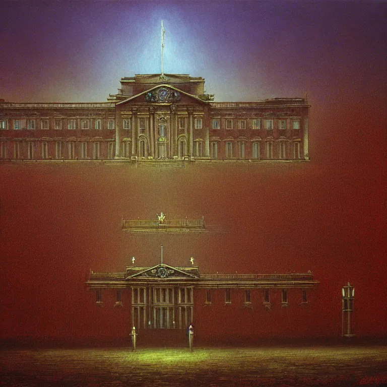 Prompt: solidity and eternity buckingham palace, lovecraft, concept art by beksinski and jean delville, dramatic lighting, ultra hd, hdr, 8 k