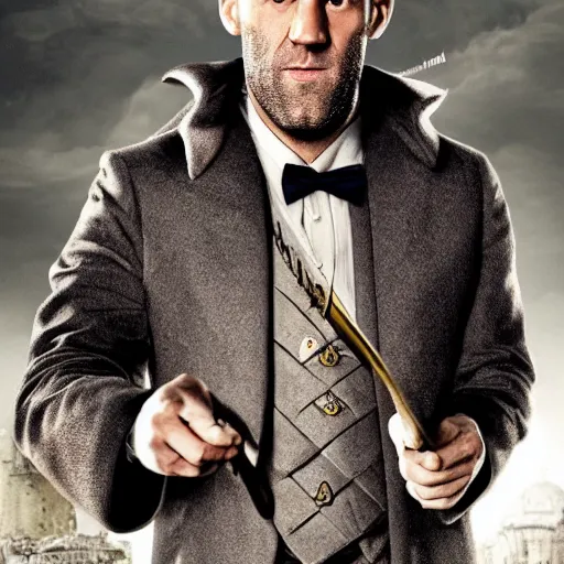 Image similar to dumbledore played by jason statham