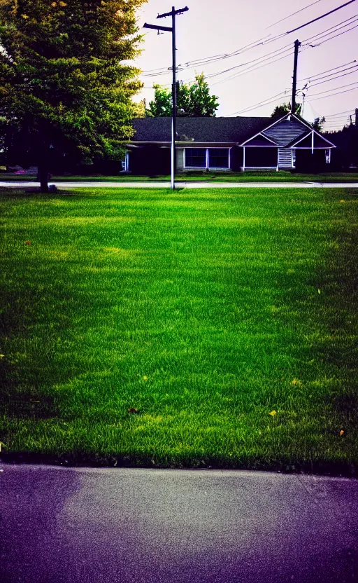 Prompt: a liminal middle class American suburb, glitch in the matrix, blurry, clean, empty, depth of field, no filter