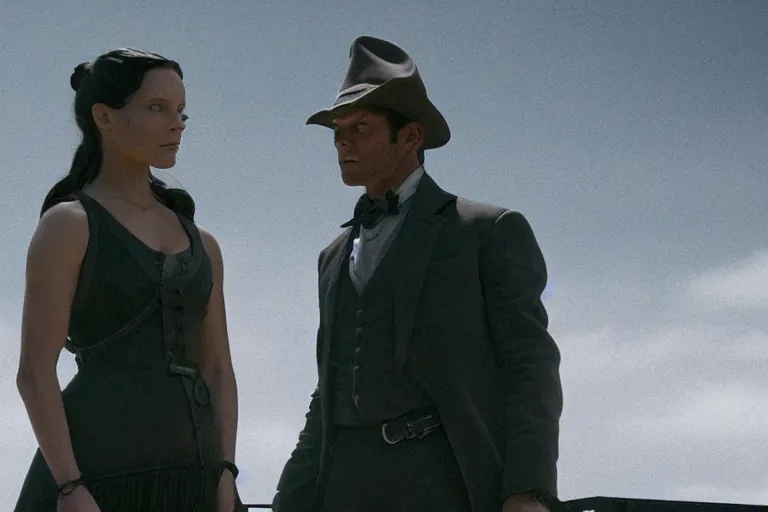 Prompt: a cinematic still from Westworld, mech, masterpiece