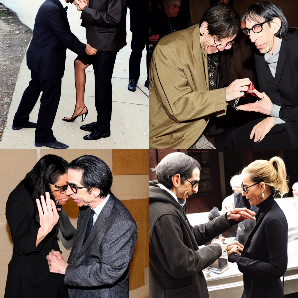 Prompt: ice t proposing to richard belzer professional photo romance