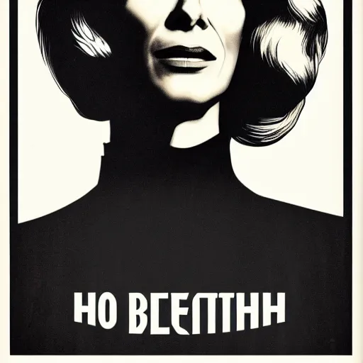 Image similar to retro scifi poster of cate blanchett