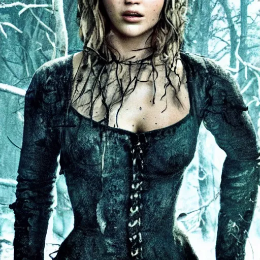 Prompt: jennifer lawrence is frankenstein's monster