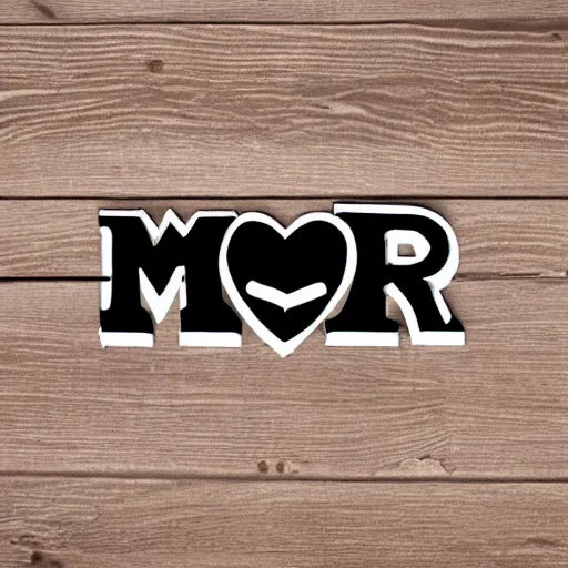 Image similar to letter m wooden logo black and white