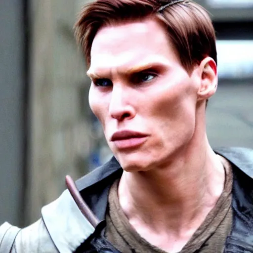 Prompt: Live Action Still of Jerma in The Hunger Games, real life, hyperrealistic, ultra realistic, realistic, highly detailed, epic, HD quality, 8k resolution, body and headshot, film still