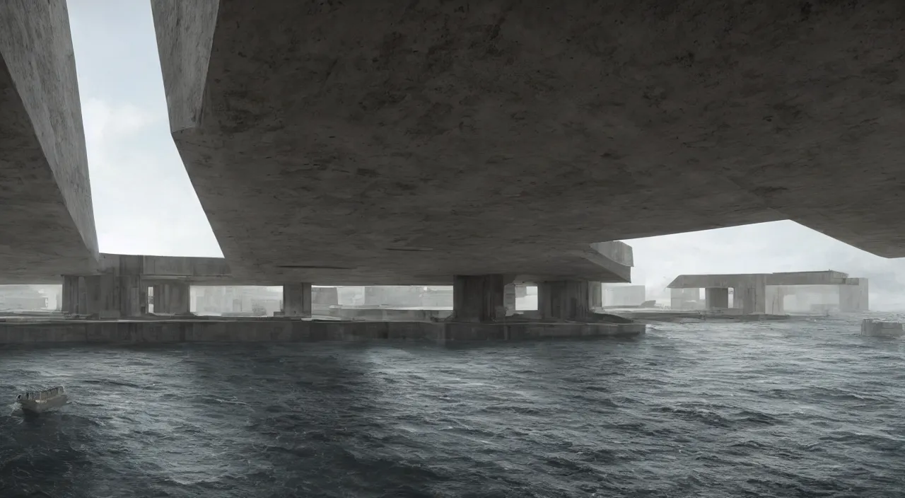 Prompt: big brutalist imperial military base on cliffs, drawing architecture, very long shot, imperial architecture in rogue one, pritzker architecture prize, brutalism architecture, jan urschel