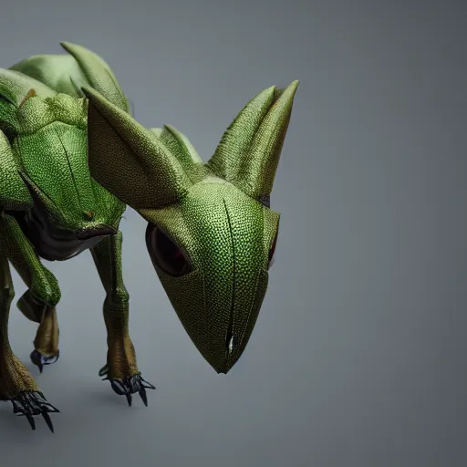 Image similar to photography of a realistic scyther animal, ultra detailed, 8 k, cinematic lighting, natural background, trending on artstation, pokemon