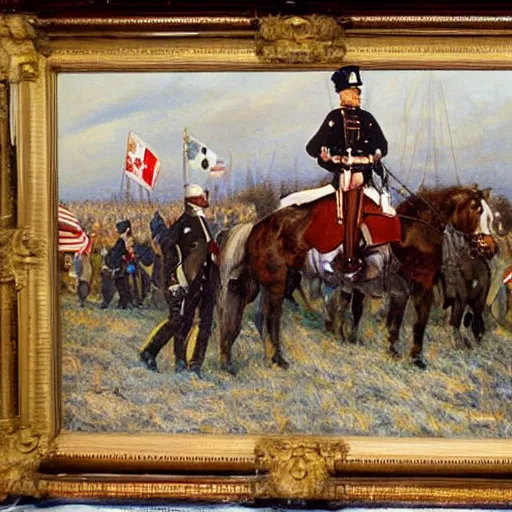 Image similar to the american was of canadian annexation 1 8 9 3 general close up painting