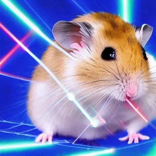 Image similar to hamsters with lazers on their heads