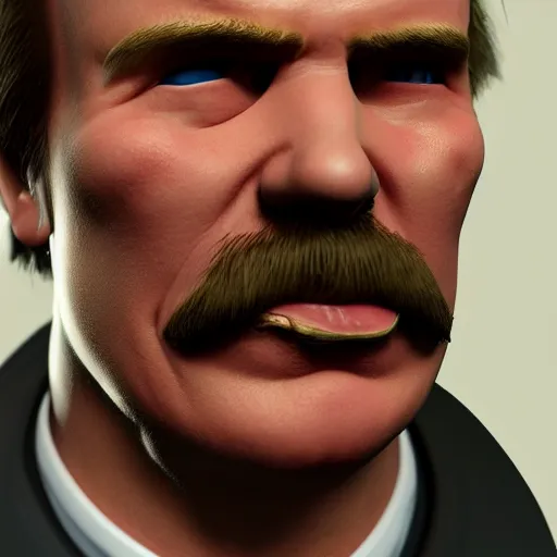 Image similar to close up portrait of friedrich nietzsche, photorealistic unreal engine render, ultra high details