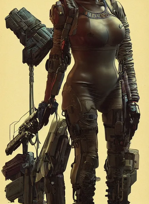 Image similar to cyberpunk mercenary in tactical harness and jumpsuit. portrait by stonehouse and mœbius and will eisner and gil elvgren and pixar. realistic proportions. dystopian. cyberpunk 2 0 7 7, apex, blade runner 2 0 4 9 concept art. cel shading. attractive face. thick lines.