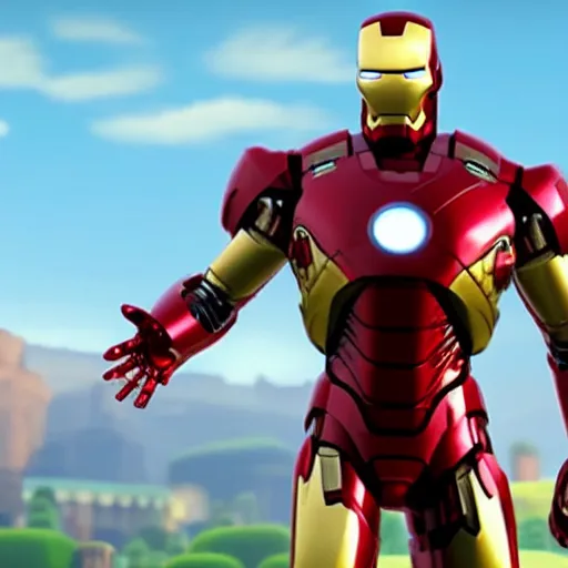 Image similar to Film still of Iron Man, from Animal Crossing: New Horizons (2020 video game)