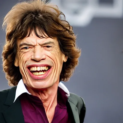 Image similar to mick jagger laughing angrily at the camera