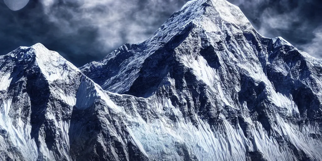 Prompt: a close - up photographic picture of a mount everest, photographic filter, unreal engine 5, realistic, hyperdetailed, 8 k, cinematic, volumetric lighting, very realistic effect, hd, hdr, 4 k, sharp focus, octane render, ultra detailed, high resolution, trending on artstation in the style of albert dros glowing rich colors powerful imagery
