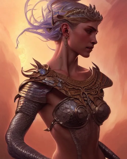 Prompt: d & d nova callisto race, fantasy character portrait, ultra realistic, intricate, elegant, highly detailed, digital painting, artstation, smooth, sharp, focus, illustration, art by artgerm and greg rutkowski and alphonse mucha