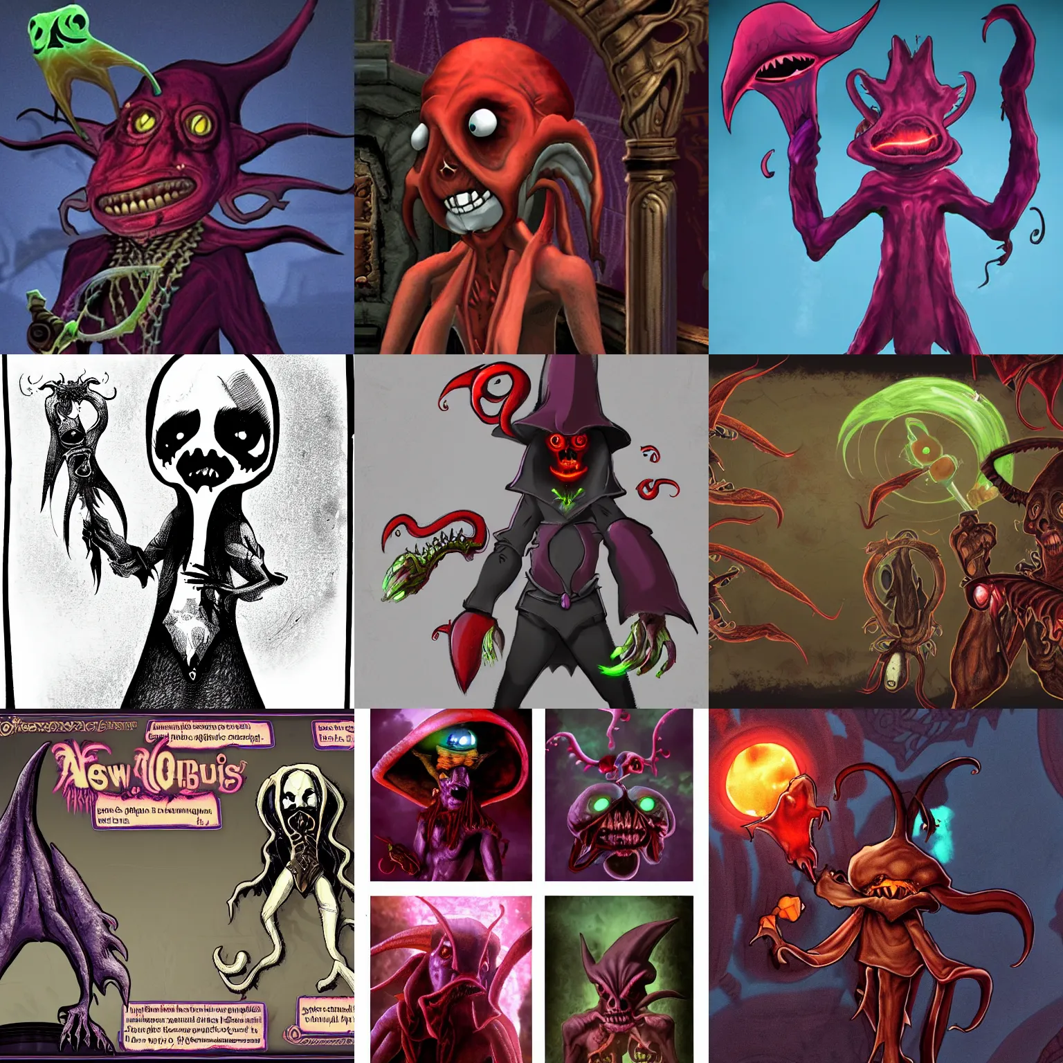 Prompt: a playable new abes odyssey by Oddworld Inhabitants Inc character based entirely on a vampire squid but plays on visual vampire stereotypes despite being squid based