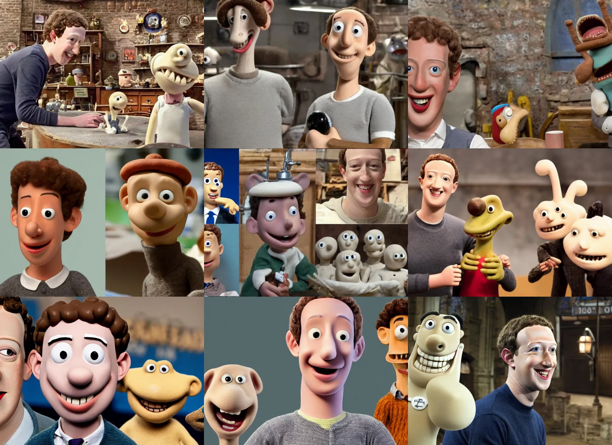 Prompt: zuckerberg in wallace and gromit