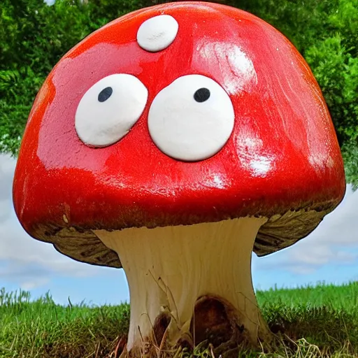 Image similar to big mushroom smiley face