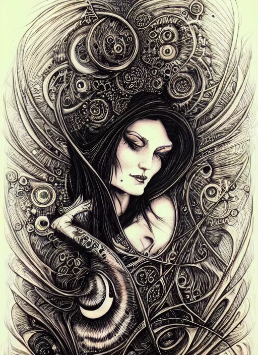 Prompt: a portrait of a lady by aaron horkey