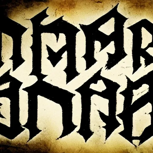 Prompt: a black metal logo that is illegible
