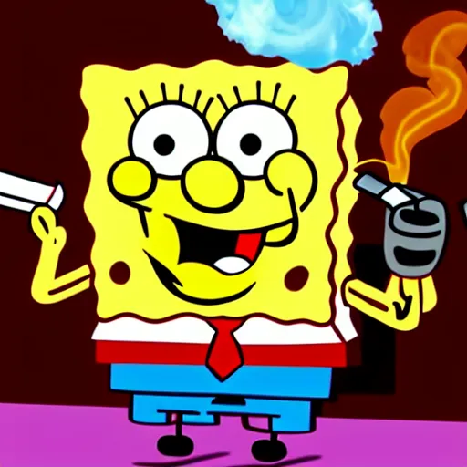 Image similar to spongebob smoking a cigar, 4k realistic photo