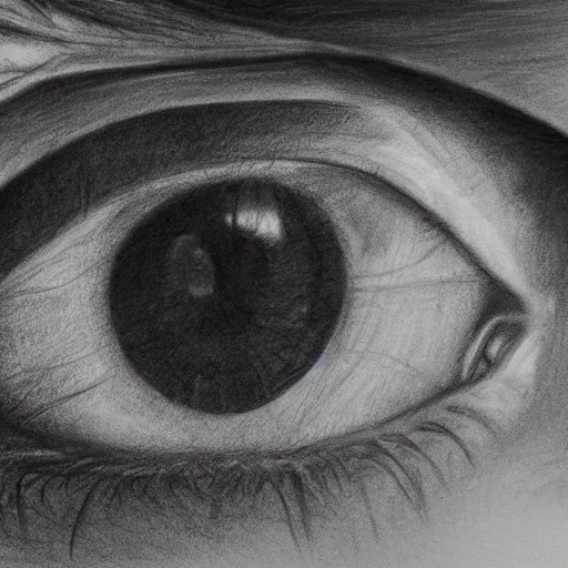 Image similar to extremely detailed pencil sketch of an eye