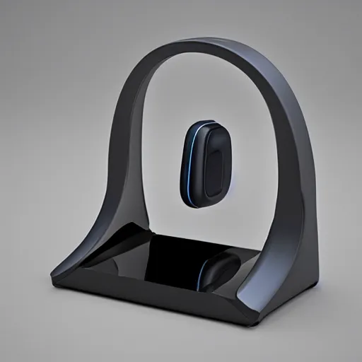 Prompt: wireless headphone stand machine, futuristic, techno, cyberpunk, product design, render, concept, fun